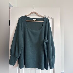 Madewell Green Crew Neck Sweater Soft Knit Relaxed Fit